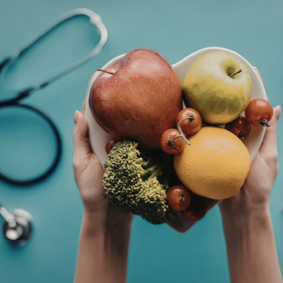 fruit, vegetables, stethoscope for functional medicine tulsa oklahoma